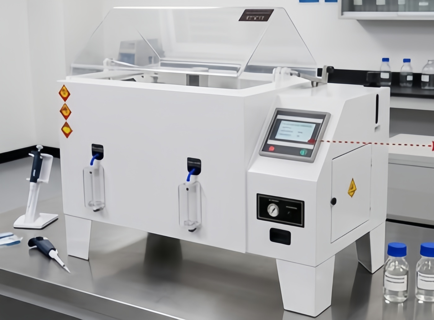 Salt-spray chamber for accelerated corrosion testing