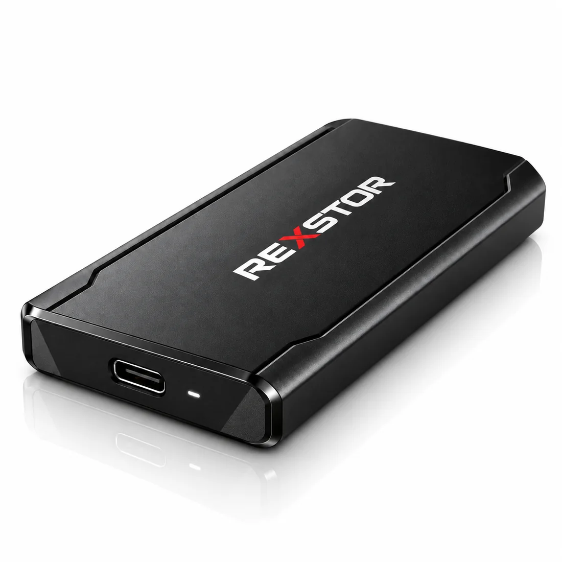 Rexstor Portable USB-C SSD — Rexstor Consumer illustrative product render