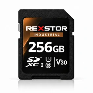 Rexstor Industrial – carte SD 256 Go avec badge marron